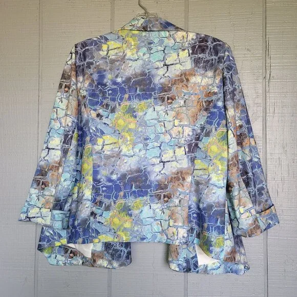 Alberto Makali Abstract Print Multicolor Blazer. Size L - Picture 4 of 9